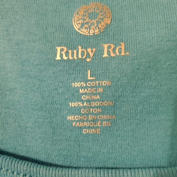 Ruby Rd. turquoise tank top - Picture 3 of 4